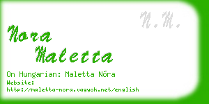 nora maletta business card