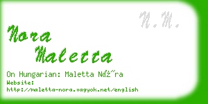 nora maletta business card